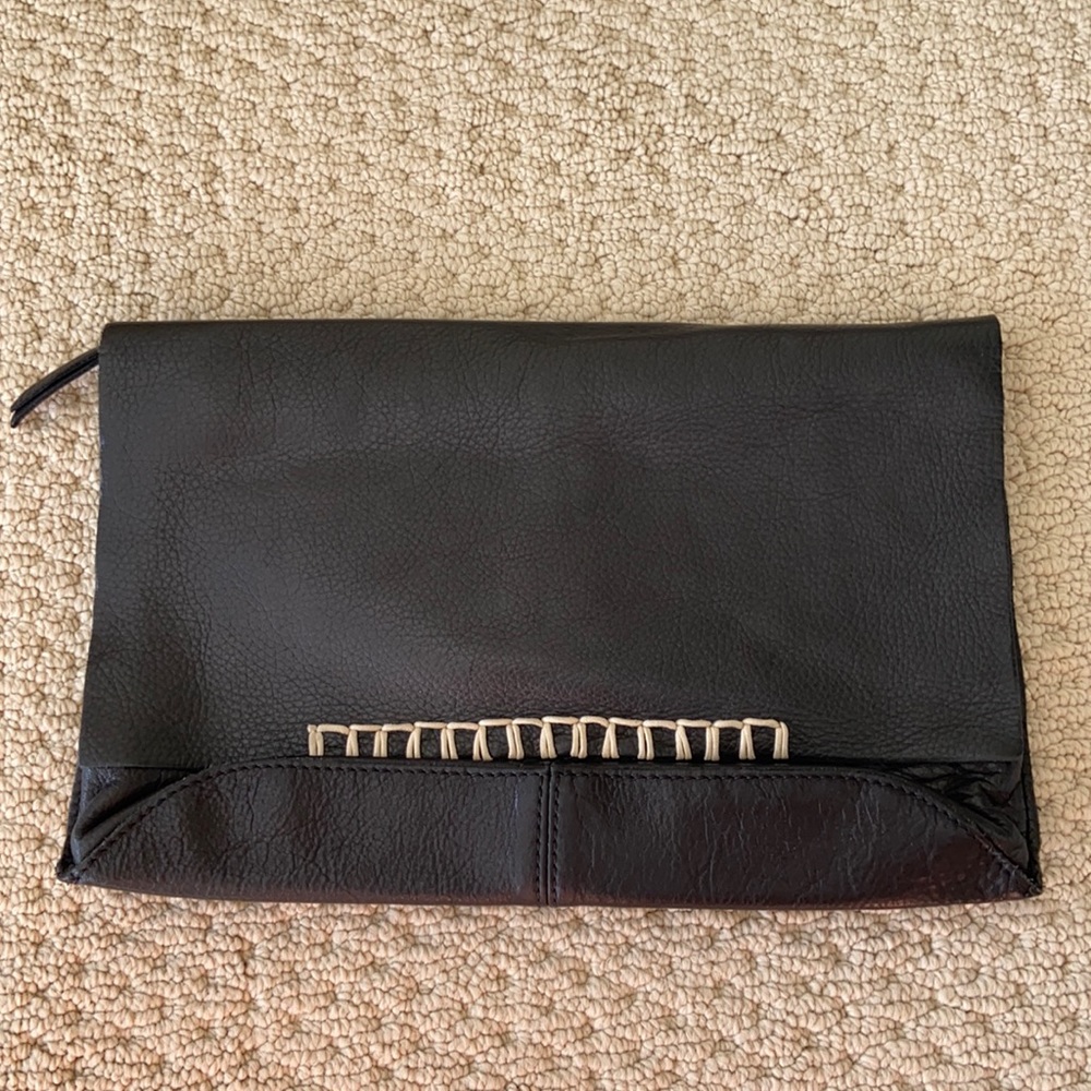 Leather clutch bag